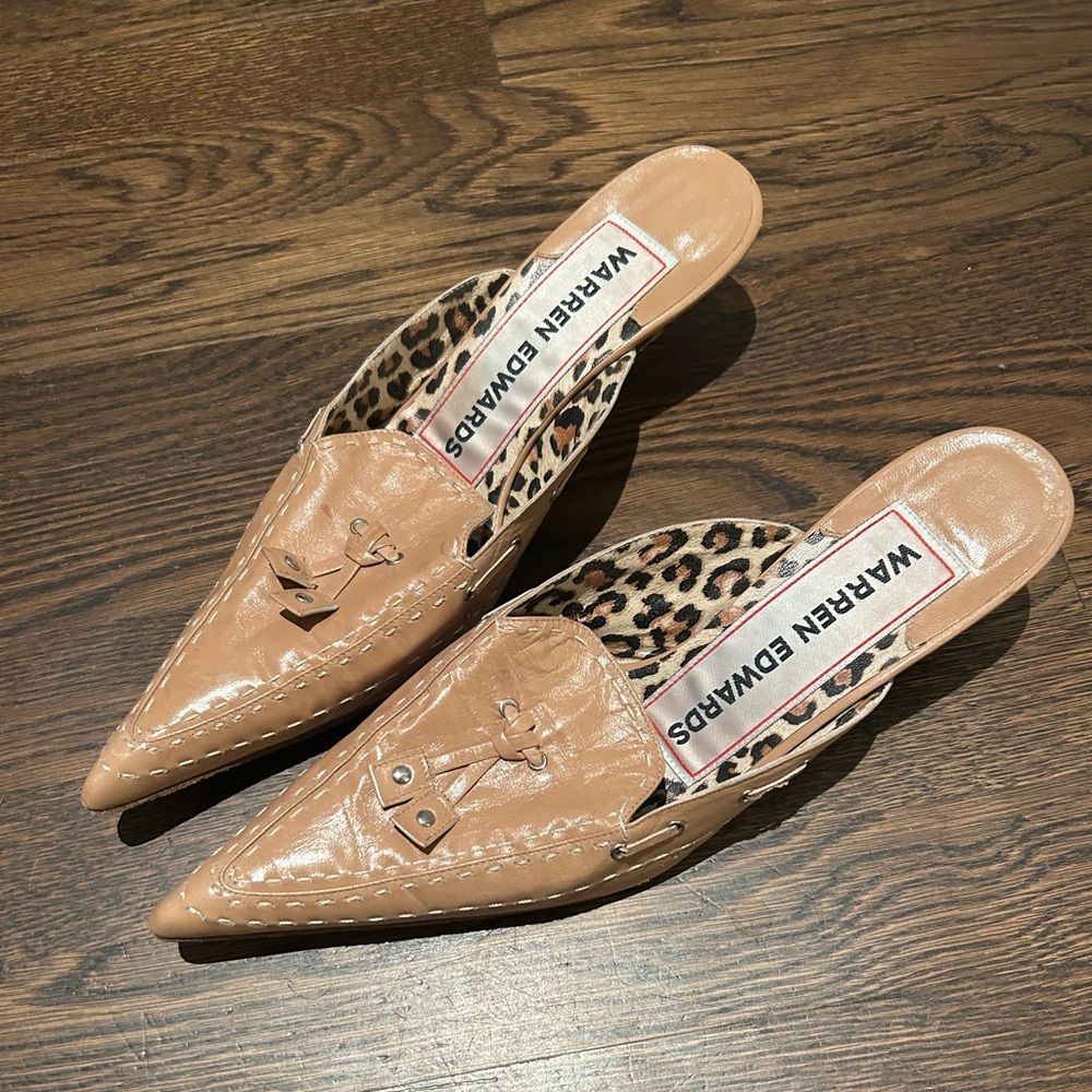 Warren Edwards women’s tan mules size 12 NWOT
